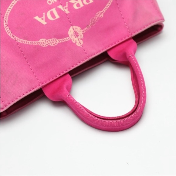 Prada Pink Canvas Canapa Tote Bag - Picture 11 of 16